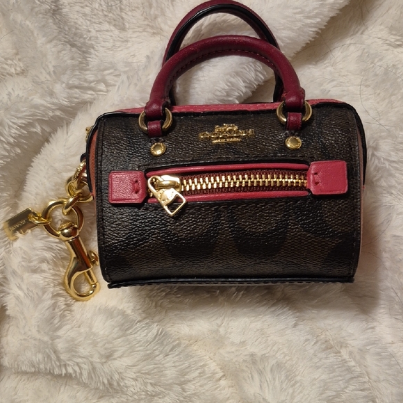 Coach Black and Red Mini Bag with Signature Design - Picture 1 of 3